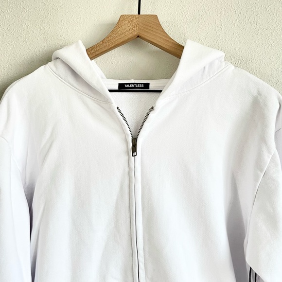 NWT Talentless Premium White Zip Up Hoodie Small - Picture 4 of 9